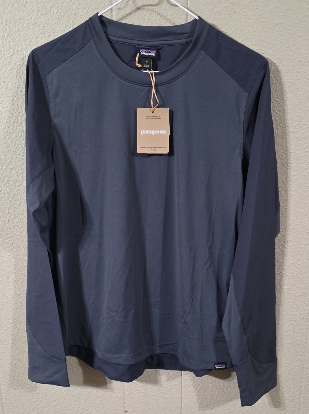 Nwt $99 Patagonia Women's Long-Sleeve Dirk Craft Bike Jersey Top Smolder Blue M